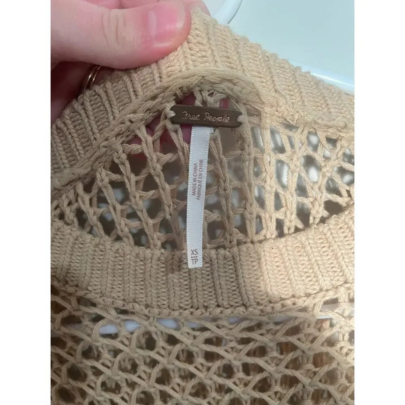 Free People Tan Open‎ Knit Slouchy Sweater - Picture 9 of 10